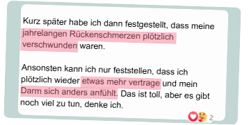 Happy HIT Code Erfahrung - Jahrelange Rückeschmerzen weg und Darm ruhiger