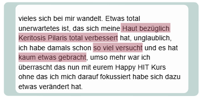 Happy HIT Code Erfahrung Keritosis Pilaris total verbessert