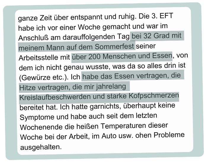 Happy HIT Code Erfahrung Sommerfest und Hitze symptomfrei ausgehalten